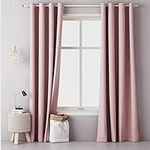 JEMIDI 1-Piece Eyelet Curtain - 140cm x 250cm - Opaque Light-Blocking Single Curtain - Washable Polyester Curtain with 4cm Silver Metal Eyelets