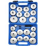 ATPEAM 23PC Oil Filter Wrench Set Aluminum Alloy Cup Type Socket Removal Tool Set with Storage Case | Automotive Garage Tools for Oil Filter Removal