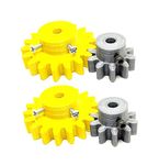 INVENTO 2pcs 3D Printed Plastic Spur Gear 10 Teeth (30mm dia) + 18 Teeth (50mm dia), 10mm Width, 5mm hole, 2.5 Module for DIY Projects