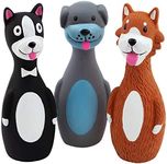 Chiwava 3 Pack 5.7 Inch Squeaky Latex Dog Toys Standing Stick Dog Dog Toy Puppy Fetch Interactive Play for Small Dogs