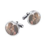 U7 Photo Personalised Cufflinks For Men Shirt Wedding Silver Cuff Links Jewellery