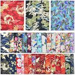 BDS-HOME 30Pcs 8 x 10 Inch Fat Quarters Cotton Fabric Bundle Squares Patchwork, Japanese Style Printed Wrapping Cloth Quilting Bundles for DIY Patchwork Sewing