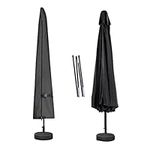 Porch Shield Patio Umbrella Cover - Outdoor Waterproof Garden Market Parasol Covers Fits Market Umbrella up to 12 Feet, Black