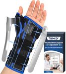 Wrist Brace with Thumb Spica Splint - Adjustable Thumb Wrist Support for Arthritis, Sprains, Tendonitis, Ligament Injury, Carpal Tunnel, De Quervain's Tenosynovitis and Protection fit Women & Men (Left Hand)