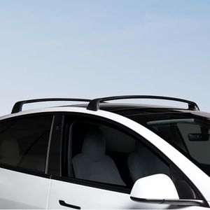 2020-2026 Cross Bars for Tesla Model Y Juniper Roof Rack, Aluminum Cargo Carrier with Quiet Anti-Noise Design for Kayak Bike Ski, Matte Black Rooftop Bars, Not for Tesla S 3 X