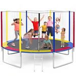 STEP OVER 6FT,8FT,10FT,12FT, 14FT, 16FT Trampoline (10FEET) for Kids |Adults || Indoor |Outdoor (Supports Upto 185kgs)||Enclosure net and Poles Safety Pad Jumping Mat ||Heavy Duty||2024 Edition