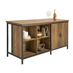 SoBuy Kitchen Island Storage Cupboard Sideboard Kitchen Breakfast Dining Bar Table Bar Cabinet Vintage Brown W170 x D60 x H89cm KNL01-F