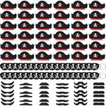 Halatool 108 Pcs Pirate Party Hat Set & Accessories for 36 Kids