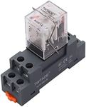 TWTADE AC 110V/120V Relay 10A Electromagnetic Power Coil Relay 8 Pins DPDT 2NO+2NC with Indicator Light and Socket Base -YJ2N-LY