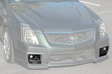 Replacement For 2009-2015 Cadillac CTS-V GM Factory Style CARBON FIBER Front Bumper Lower Fog Light Grille Cover Pair