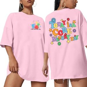 Today Is A Core Memory Day Shirt Women Magical Vacation Tee Inspired Tee Oversize Friends Trip Tops, Pink, Medium