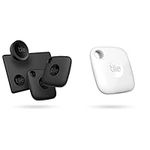 Tile Essentials (2022) Bluetooth Item Finder Set,Pack of 4 (2 Black Mates,1 Slim,1 Sticker) & Mate (2022) Bluetooth Item Finder, Pack of 1, 60 m finding range, works with Alexa and Google Home, White