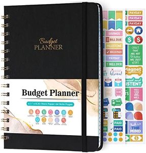 Budget Planner - Budget Book with Bill Organizer and Expense Tracker, 6.1" x 8.25", 12 Month Undated Finance Planner/Account Book to Take Control of Your Money, Start Anytime, Black