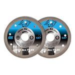 OX Trade XL Cuts All Tiles Diamond Blade Twin Pack – 115mm Dia x 22mm Bore, Ultra-Thin 1.3mm Segment Long Life Blade for Ceramic & Medium-Hard Natural Stone, Chip Free Cutting, Wet & Dry Cut