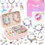 Sofier Bracelet Making Kit for Girls DIY Beads Charms Set Teen Girl Gifts for Birthday Christmas Arts and Crafts Kit with Portable Organizer Box