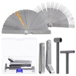 Swpeet 4Pcs Adjusting Valves Tools Set, Motorcycle Engine Valve Screw Adjusting, Include Square Hole Tool, Hexagonal Hole Tool, Straight Feeler Gauge and Offset Feeler Gauge(Metric and Imperial)
