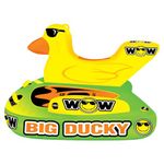 WOW Sports – Big Ducky Towable Deck Tube for Boating – 1-3 Person 510 lbs Capacity – Inflatable Boat Tube for Water Sports – Youth & Adults