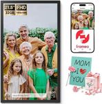 AILRINNI 21.5" Frameo Digital Picture Frame, WiFi Digital Photo Frame 1920x1080 HD IPS Touch Screen, 32GB Memory, Auto-Rotate Portrait and Landscape, Wall-mountable Frameo