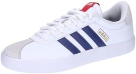 adidas Men's VL Court Sneakers, Cloud White Dark Blue Better Scarlet, 7 UK