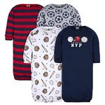 Gerber Unisex Baby Boy and Girls 4-Pack Sleeper Gown, Sports, 0-6 Months