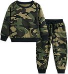 Mud Kingdom Toddler Boys Jogger Sets Long Sleeve Camo Green Casual 2T