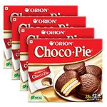 ORION Choco Pie, Chocolate Coated Soft Biscuit, 4 x 12 Piece Pack