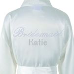 Varsany Personalised Luxury Satin Crystal Bridal Bathrobe - Handmade Wedding Kimono, Women's Dressing Gown - Bridesmaid Party Robes