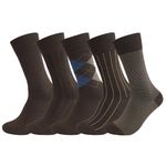 7DayOtter Modal Odor Resistant Dress Socks for Men Cotton Business Crew Socks Patterned Dress Socks 5PACK