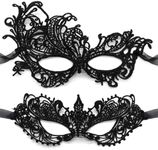 Aqearl Masquerade Mask for Women Lace Eye Mask Venetian Halloween Mask for Costume Party Prom Ball (Phoenix+Anna)