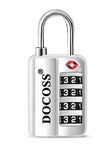 DOCOSS-116 Metal TSA Locks for Luggage, Number Lock for Bag 4 Digit Small Locks for Luggage TSA Lock Combination Password Locks for Travel (Silver)