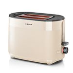 Bosch MyMoment Delight TAT2M127GB - Compact 2-Slice Toaster with Reheat/Defrost, Integrated Bun Warmer, Auto Shut-Off, High Lift and Crumb Tray, in Cream