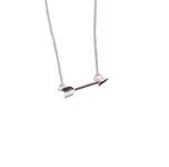 Tiny Horizontal Arrow Necklace, New Direction (Silver Tone) Miss Fit Boutique