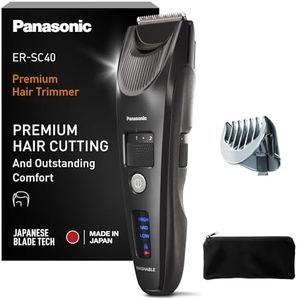 Panasonic ER-SC40K803 Haarschneider für Männer, tragbarer, kabelloser, wasserdichter Trimmer, fortschrittliche Klingen, 20 Längen, 1 Aufsatz, kabellos & kabelgebunden, LED-Batterieanzeige, Schwarz