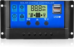 Diymore Solar Charge Controller,30A Solar Panel Charge Controller,12V/24V Solar Panel Battery Controller with Dual USB Port