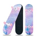 CLYCTIP Skateboards,31 x 8 inch Complete Skateboard for Beginners,8 Layer Maple Concave Cruiser Trick Skateboard for Teens and Adults (Pink-JG)
