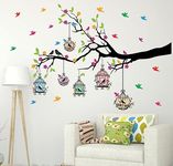 Sticker Yard PVC Vinyl Tree and Flowers Wall Sticker Size 127X84CM