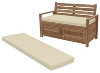 Cuddle Cloud Waterproof Garden Keter Bench Cushion Seat Pad Replacement Cushion for Iceni & Eden Storage Box 128x50x5cm Lightweight & Durable Seat Pad Cushions (Stone)