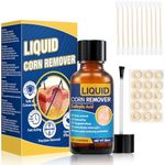 Corn and Wart Remover for Feet, Gentle Fast-Acting Foot Care Liquid for Corns, Calluses and Common Warts, Helps Smooth Rough Skin, 20ml with Cushions and Swabs