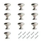 HARMAC HOUSE Round Cabinet Knobs 10 Pack Brushed Nickel Pull Handles, 1.18 Inch/30mm Diameter,Kitchen Cupboard, Bedroom Dresser, Bathroom Wardrobe Door Handle Mushroom Handles Knobs