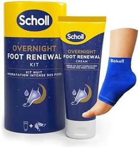 Scholl Overnight Renewal Kit, Footcare Cream 60 ml, Reusable Gel Heel Sleeves 1 Pair - Moisturise Dry Feet, Visible Results in 1 Night, Contains 5% Urea and Shea Butter, Podiatrist Approved