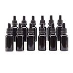 Yizhao 1oz Black Dropper Bottle, 30ml Glass Tincture Bottle with [Glass Eye Dropper], for Essential Oils,Travel, Aromatherapy, Laboratory, Chemicals, Pharmacy–12 Pcs