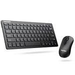 TECKNET Wireless Keyboard and Mouse Set, Ergonomic 2.4G Cordless Keyboard & Mouse Combo Silent, Full-Size Keyboard, Spill-Resistant with Nano USB Receiver for PC, Laptop, Computer - QWERTY, UK Layout