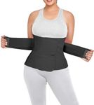 QEESMEI Postpartum Belly Band Abdominal Binder Post Surgery C-section Belly Binder Wrap Girdle Recovery Belt Back Support (Black, XX-Large)