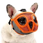 Singwow Short Snout Dog Muzzle, Bulldog Muzzle Breathable Adjustable Mesh Mask for Flat Faced Dog Anti Bitting Chewing Barking (XXS)