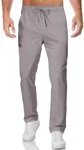 JMIERR Men's Stretch Chino Pants Business Casual Drawstring Stretch Waist Relaxed Fit Straight Cotton Twill Trousers Dress Pants with Pockets, M, Gray