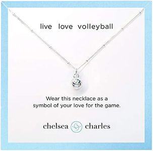 CC Sport Volleyball Charm Necklace - Silver