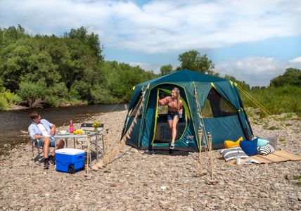 Coleman Octagon Blackout Dome Tent – 6-8 Person Waterproof Family Camping