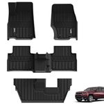 3W Floor Mats Fit for Jeep Grand Cherokee L 7 Seat 2021-2024 All Weather TPE Non-Silp Odorless Custom Fit Floor Liner for 1-3 Rows Full Set Car Mats Black 10+ Years Lifespan