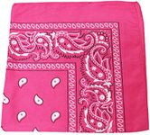 Qraftsy Cotton Bandana - Paisley and Solid Colors Available - 12 Pack (Paisley Hot