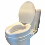 Raised Toilet Seat 4inch 10cm with Lid for Elderly and Disabled, Comfortable Raised Toilet Riser for Adults, Ideal for Elderly and Limited Mobility Aid